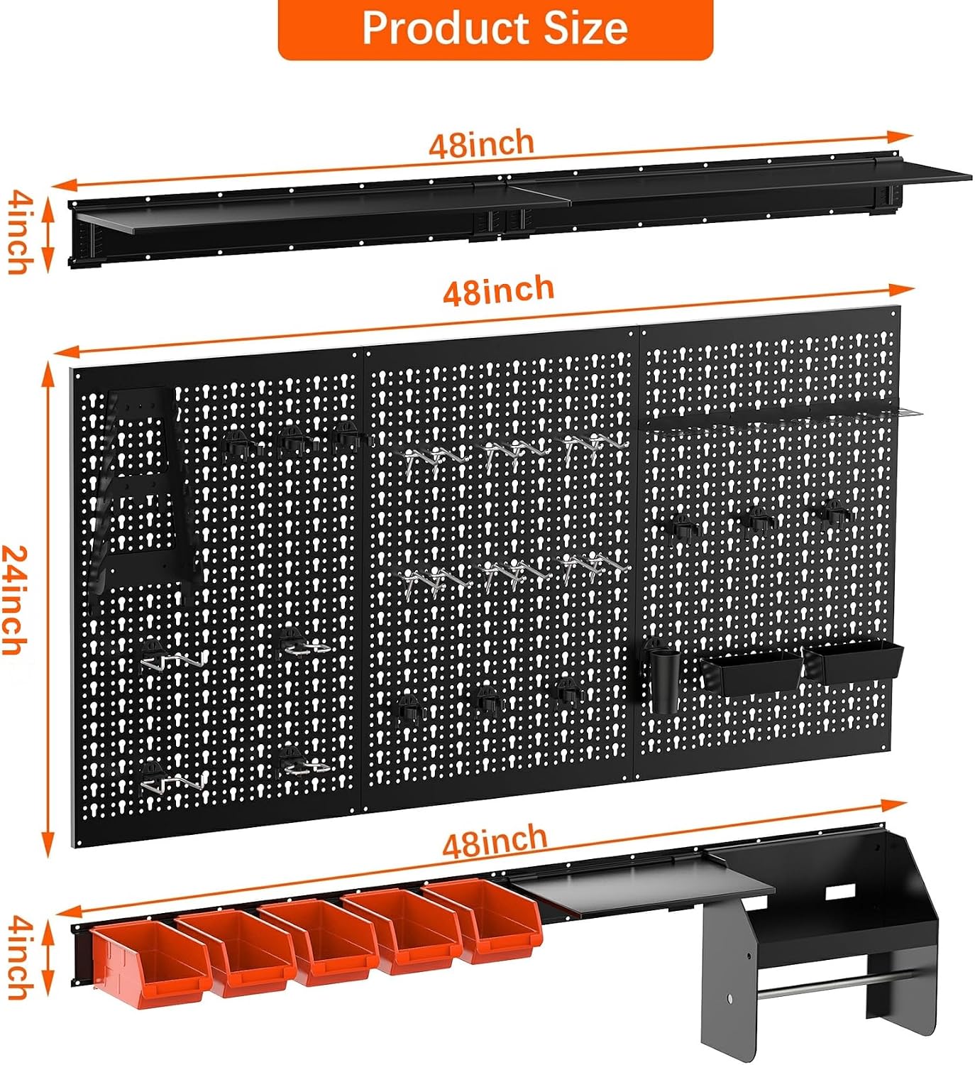 Metal Pegboard Wall Organizer  - огляд і ціна Workshop Tools Board