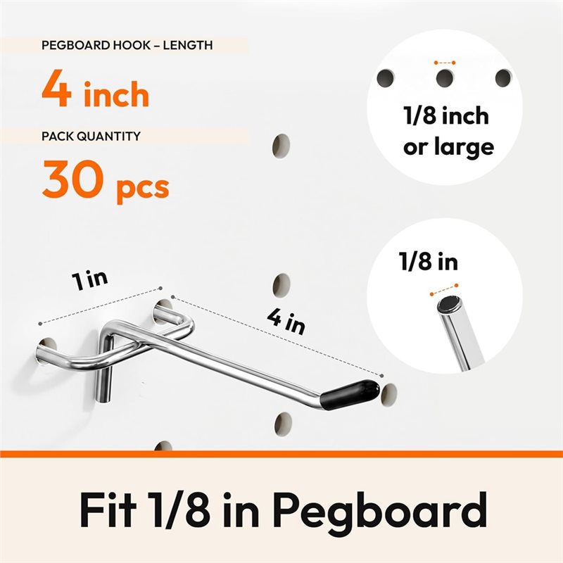 Pegboard Organizer Hooks 30Pcs - огляд і ціна Workshop Tools Board