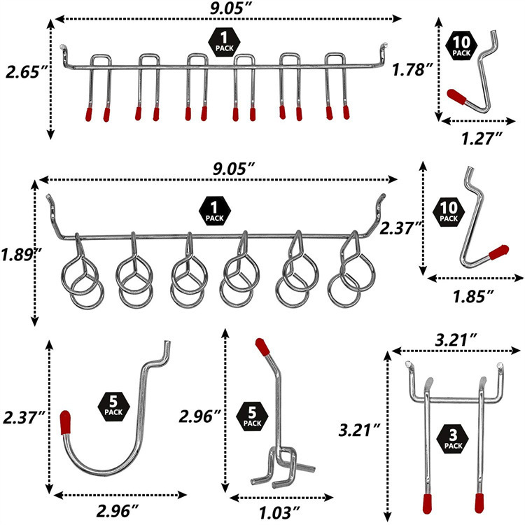 114 Pcs Pegboard Hooks Set Met - огляд і ціна Workshop Tools Board