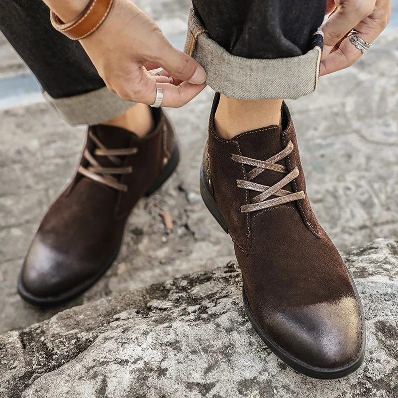New Cow Suede Ankle Boots Hand - огляд і ціна Tools Work