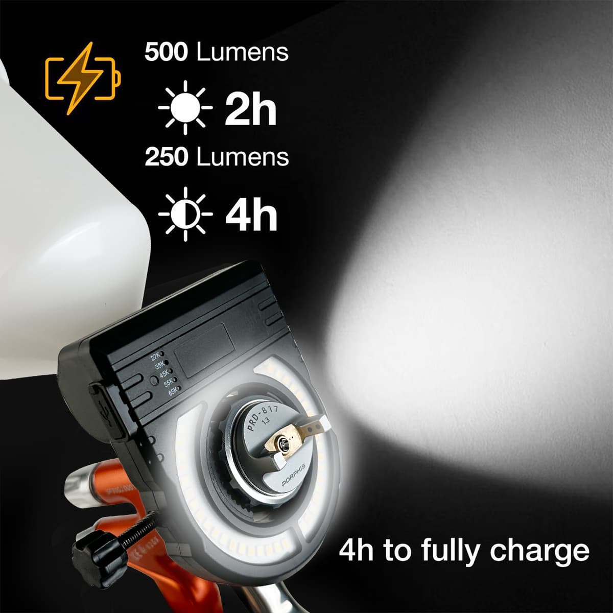PORPHIS Car Spray Gun Lighting - огляд і ціна Workshop Tools Hours