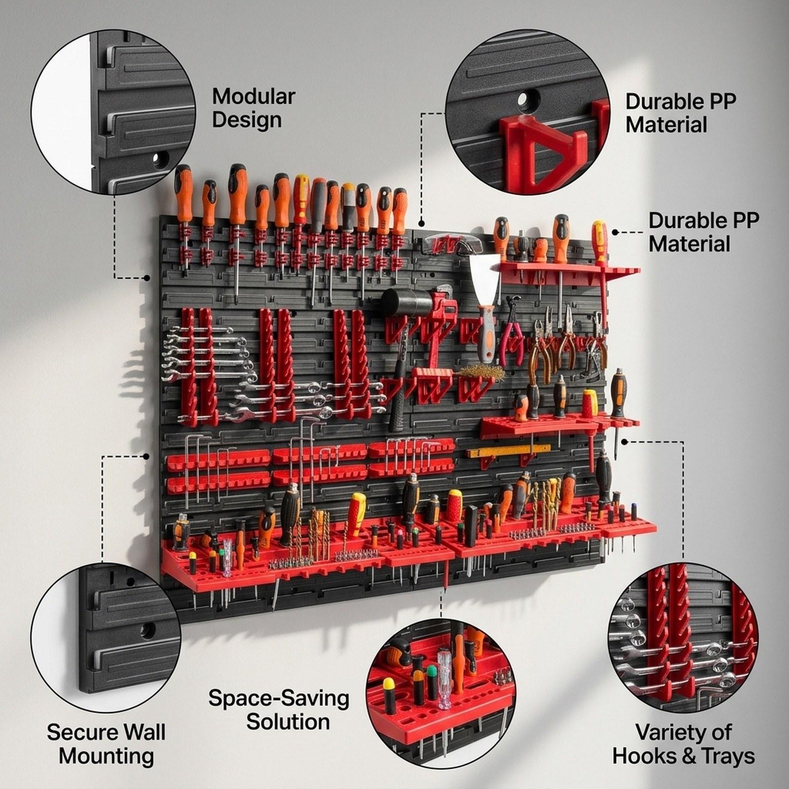 Wall Mounted Storage Bins with - огляд і ціна Workshop Tools Board